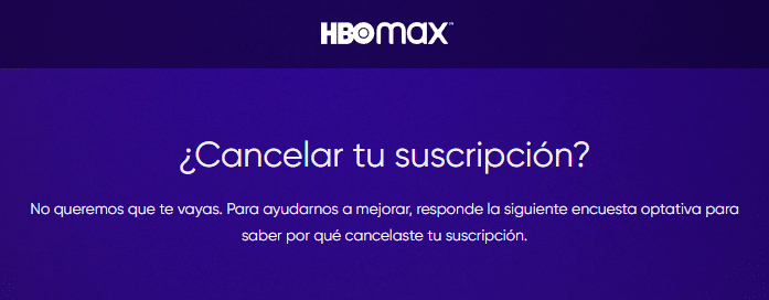 Cancelar HBO Max en línea