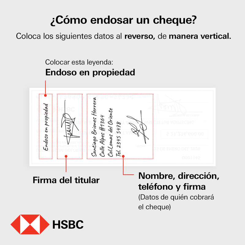 Cómo endosar cheque HSBC